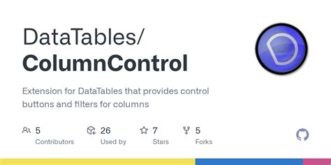 Datatables column control.  Note that by default the first column is used as the control, s...