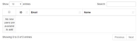 Datatables empty table message.  By either setting the message during initialization or ...