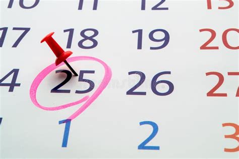 Date of Calendar with Red Circle Stock Image Image of labeled, number