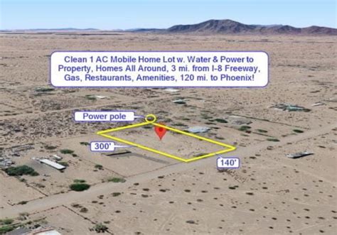 Dateland, AZ – Clean 1 AC Mobile Home Lot w. Water & Power to …