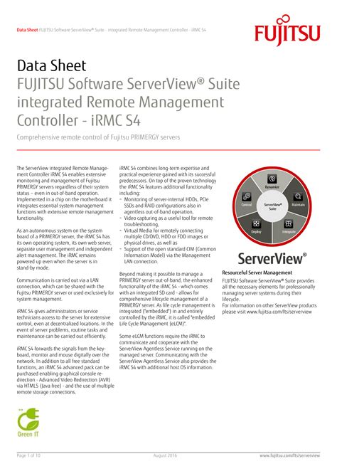 Datenblatt FUJITSU Software ServerView® Suite integrated …