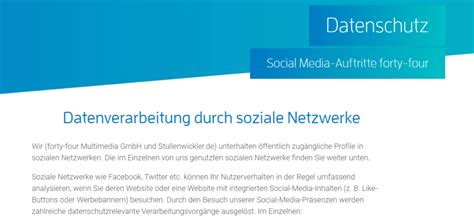 Datenschutzerklärung für Social-Media-Plugins mit Shariff