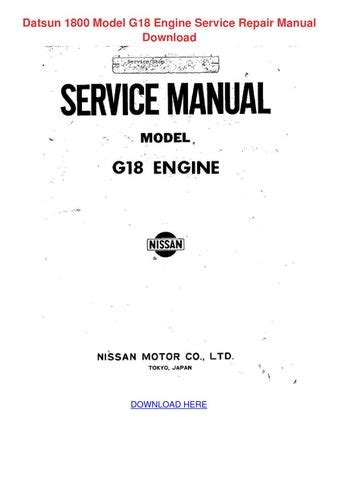 Datsun 1800 model g18 engine service workshop manual. - Manuale delle parti del condizionatore d'aria vettore.