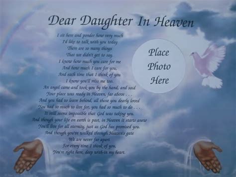 A Daughter In Heaven. There is a daughter in heaven. She had no hope to be born. A tiny life awakening. From the ripening womb was torn. A father robbed for infinity. A victim of …. 