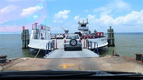 Daulphin island ferry. Any vehicle over 21 feet in length, please call ahead. The Marissa Mae Nicole cannot accommodate any trailers, motor homes, campers, boats etc. in excess of 10 feet. Commercial vehicles such as fuel trucks, tractor trailers commercial buses, etc. are prohibited aboard the ferry. Please contact (251) 861-3000 for classification or questions. 