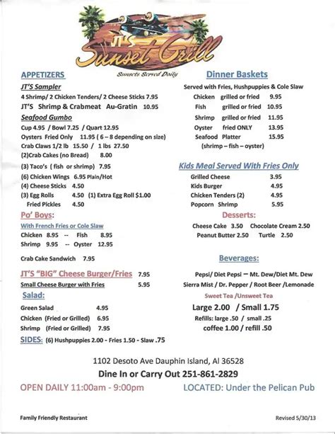 Dauphin Island Restaurants and Delivery - Dauphin Island Menu Guide