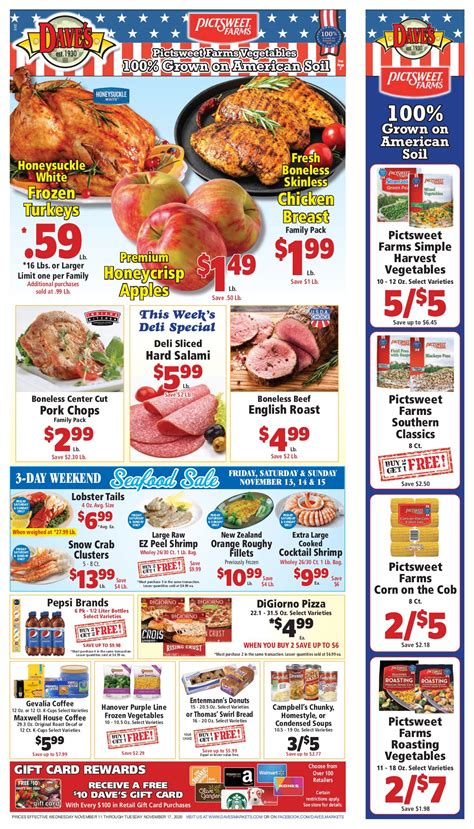 See Dave's NEW Weekly AD right here! Market-break pricing on Head Lettuce and Fresh Raspberries! Country Style Ribs for the slow cooker and plenty of store-wide seasonal savings to begin your holiday.... 