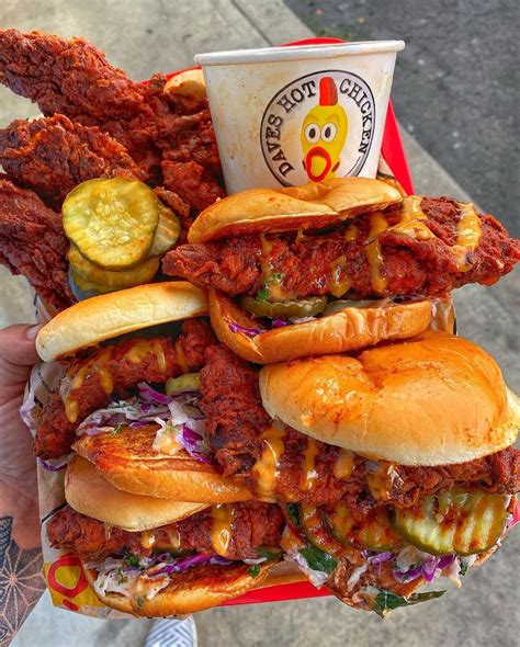 Dave hots chicken. Large Vanilla Shake. $4.99 740 Cals. Street food sensation turned fast-casual hit, Dave’s Hot Chicken brings the heat. Specializing in Nashville-style hot chicken and serving tenders & sliders that are juicy, tender, and seriously addictive. 