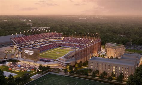 Oct 10, 2022 · The renovation of David Booth Kansas Memorial Stadium, which opened in 1921 and has a current capacity of around 47,000, will be central to the project. KU plans on creating a “world-class experience” for fans at the stadium and has selected HNTB as the lead architect for the project. . 