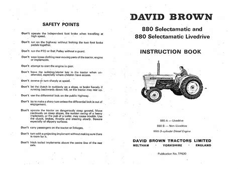 David brown 880 tractor manual operation book. - Trésor de l'ile-aux-noix et autres nouvelles..