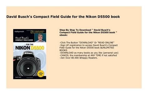 David buschs compact field guide for the nikon d5500. - The souls of your feet a tap dance guidebook for rhythm explorers.