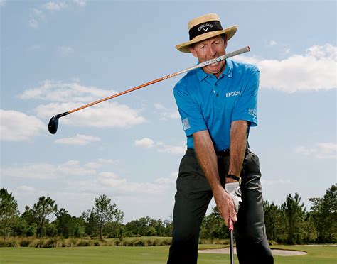 David leadbetter. 4. Drill It. Here’s a great practice drill that can be modified into a swing image when you play. Place a tee on the ground a few inches behind the ball’s position. When you hit shots, strike the ball but not the tee. Do that, and you’ll hear that magic sound the pros create. – David Leadbetter operates 34 golf academies worldwide. 