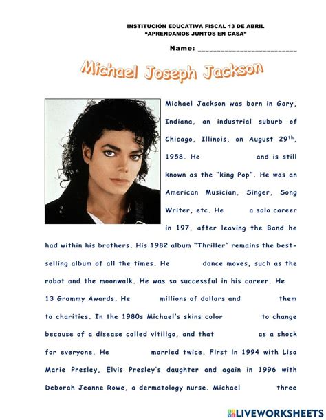 David walker barclays biography of michael jackson for kids