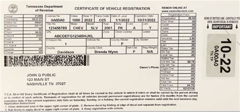 TN registration renewal. Motor Vehicles Title Appli