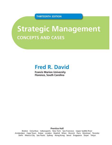 Davidstrategic Management Concepts And Cases