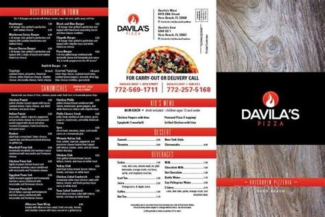 The actual menu of the Marotta's Restaurant. Prices and visitors' opinions on dishes. Log In. English . Español . Русский . Ladin, lingua ladina . Where: Find: Home / ... Davila's Pizza menu #21 of 132 places to eat in West Vero Corridor. Caporrino Italian Amercn Rest menu #98 of 132 places to eat in West Vero Corridor.. 
