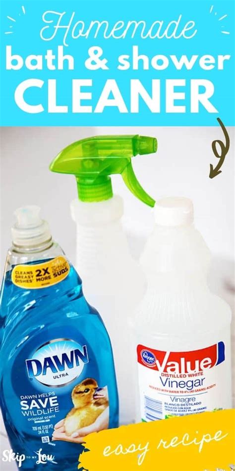 Dawn and vinegar shower cleaner. To mix homemade grout cleaner all you will need is blue dawn and warm to hot water. You will start by pouring a dime-sized squirt of blue dawn into a trigger bottle (preferably a 32-ounce bottle). Make sure the spray can be adjusted to stream and not spray. Then fill with water and lightly shake. Now purchase a 36” Microfiber … 