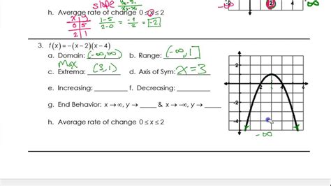 Day 1 HW 2 and 3 Characteristics of Quadratic Functions YouTube