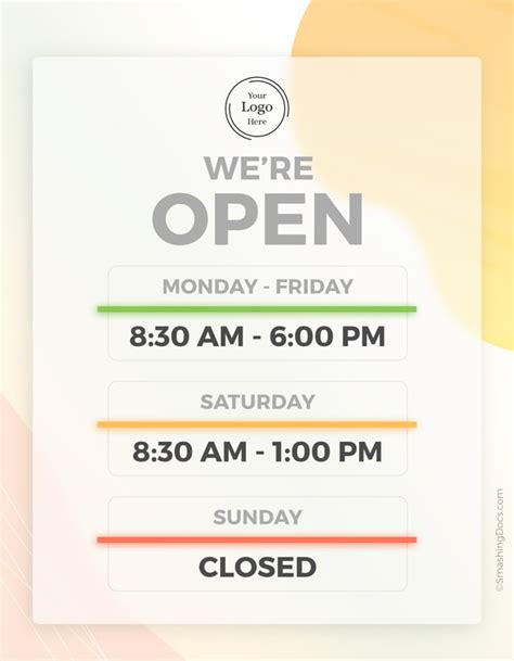 Day. Open Hours ;