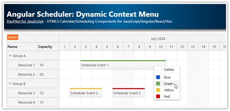 DayPilot Code Scheduling Tutorials and Source Code