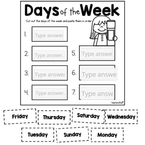 Days of the week Interactive Worksheet Edform Worksheets Library