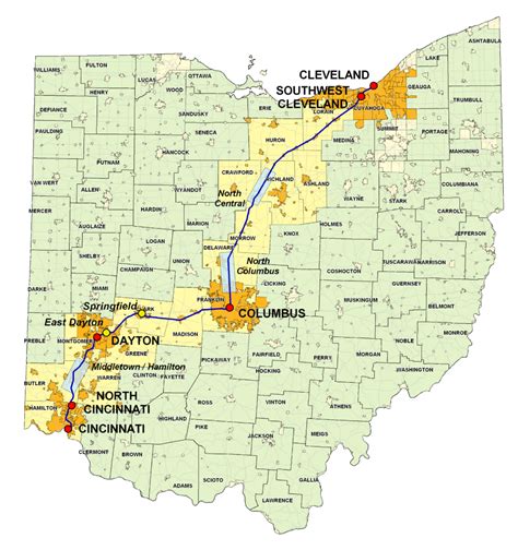 Dayton to cleveland. Amtrak’s vision would turn both Cincinnati and Cleveland into new hubs for Amtrak service. In addition to the existing Long Distance trains that operate through Ohio – the Capitol Limited, Cardinal, and Lake Shore Limited – the following improved services are included in Amtrak’s vision: Cincinnati - Chicago: +4 daily roundtrips. 