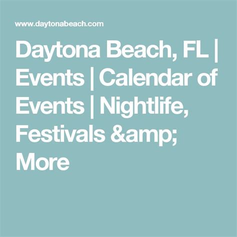 Daytona Florida Events Calendar
