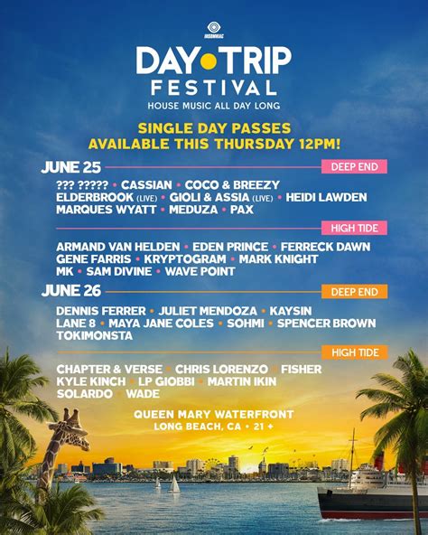Daytrip festival. Day Trip Festival Collection. Shop the latest gear now. Free Shipping on US Orders over $100! Worldwide Shipping Available Insomniac Shop. New Arrivals; Festivals. Beyond Wonderland ... Day Trip Motifs Hoodie. $85.00 Quick Look. House Music Lanyard. $10.00 Quick Look. All Day Long Flag. $25.00 ... 