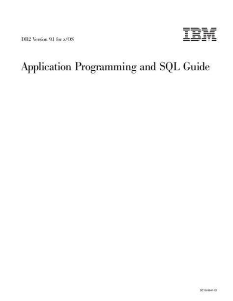 Db2 application programming and sql guide. - Neue versuche über erklären und verstehen.