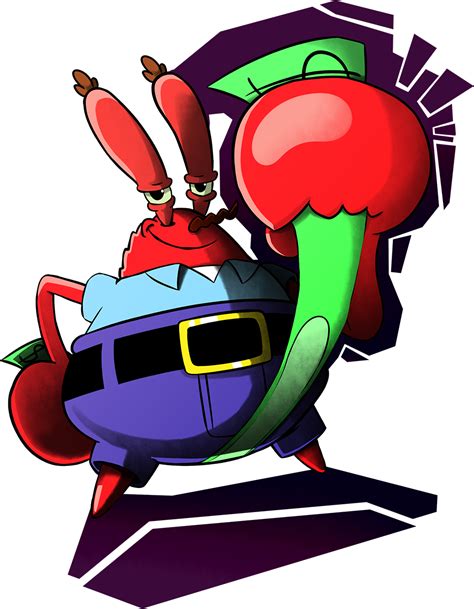 Mr. Krabs is a character from the Nickelodeon series Spongebob Squarepants. He is a crimson red sea crab who lives in an anchor with his daughter Pearl. He is the owner and founder of the Krusty Krab as well as the employer of both SpongeBob SquarePants and Squidward Tentacles. His character is defined by his extreme greed and obsession with money.. 