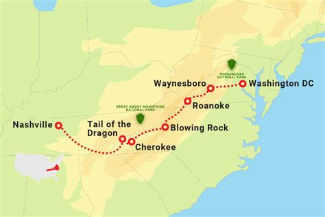 Dc to nashville. Hi, we are travelling from Washington DC to Nashville and return in July 2018. I really like a paper map to give me more idea of distances, roads and area. Can anyone suggest a map or maps that will cover this. We haven't looked to attractions in any of the places we will pass through and we are open to all suggestions on route and places to visit. 