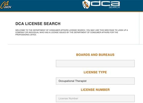 Dca license lookup. A.  Disclaimer &copy; 2026 Department of Consumer Affairs Verificati...
