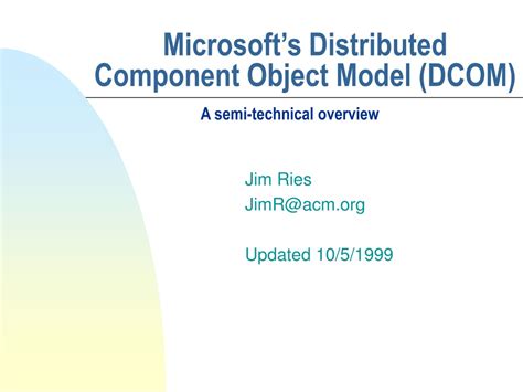 Dcom server.  Distributed Component Object Model) — interfejs programistyczny realizuj�...