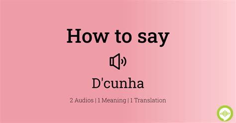 How to say Da Cunha in English? Pronunciation of Da Cunha with 1 audio pronunciation and more for Da Cunha.. 