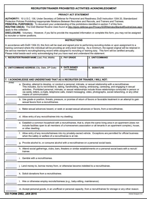 Dd form 2982. • Complete DD Form 2982 prior to participating in the RAP event, and send it to the local AFROTC Det RFC who will file it for one year. • Ensure RAP participation does not interfere with any PCS RNLTD/port call. • Ensure requested dates do not exceed 12 days, nor cover more than on weekend. 
