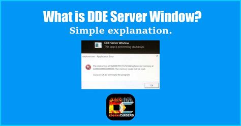 Dde server window. 计算机在关机时出现“DDE Server Windows: explorer.exe-应用程序错误 0x00007FFD9A2693EC指令引用了0x00007FFD9A2693EC内存，该内存不能为written”，怎么办啊？ 我用的是win10专业版的系统,求告知详细解决办法 