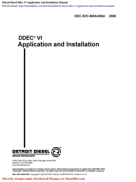 Ddec ii application and installation manual. - The pocket guide to the dsm 5tm diagnostic exam.
