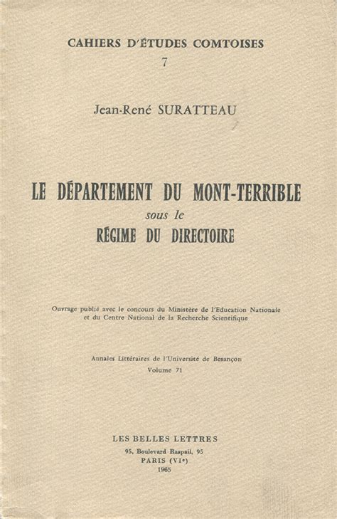 Département du mont terrible sous le régime du directoire (1795 1800). - Ein leitfaden für eine effektive kommunikation.