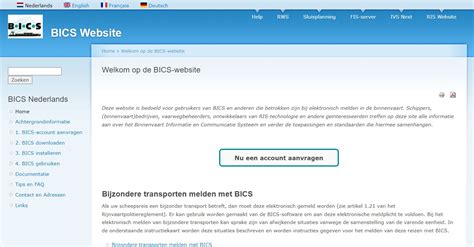 De BICS-helpdesk BICS Website