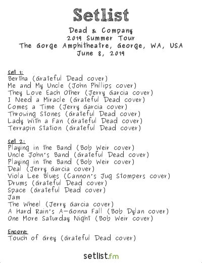 Get the Dead & Company Setlist of the concert at Moon Palace The Grand, Cancún, Mexico on January 16, 2023 and other Dead & Company Setlists for free on setlist.fm!. 