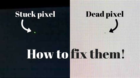 Dead pixel fixer. A bright pixel defect is where the red, green, and blue subpixels are all permanently on. It is always visible as a white dot on the display. Dark pixel defect is where the red, green, and blue subpixels are all permanently off. It is always visible as a black dot on the display. A subpixel defect is also called as a dot effect. 