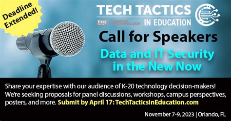 Deadline Extended: Tech Tactics in Education Call for Speakers