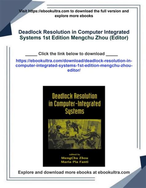 Deadlock Resolution In Computer Integrated Systems