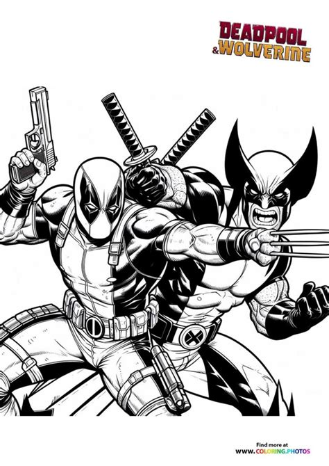 Deadpool And Wolverine Coloring Sheets