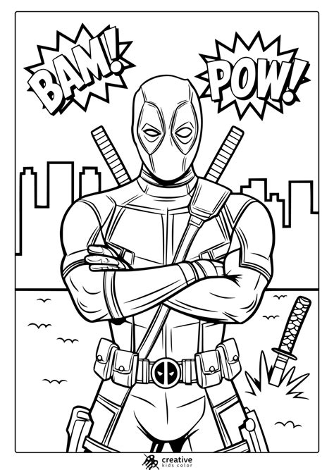 Deadpool Coloring Pages To Prin