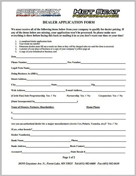 Dealer Application Request Form - Honda Powersports