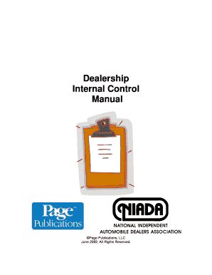 Dealership Internal Control Manual Niada