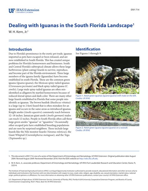 Dealing with Iguanas in the South Florida Landscape - University …