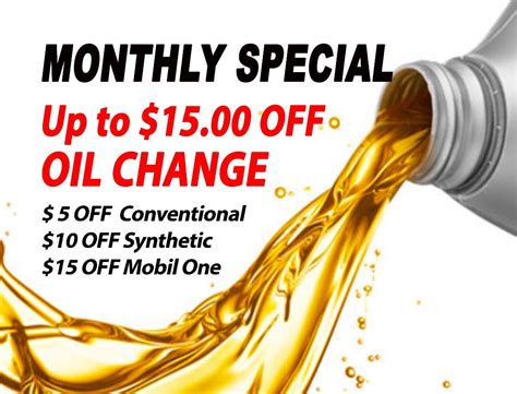 Deals on oil changes near me. Service Includes · 10% off any regularly priced service · Maximum discount of $150 · See sefor qualifying list of services. Valid Until 03 ... 