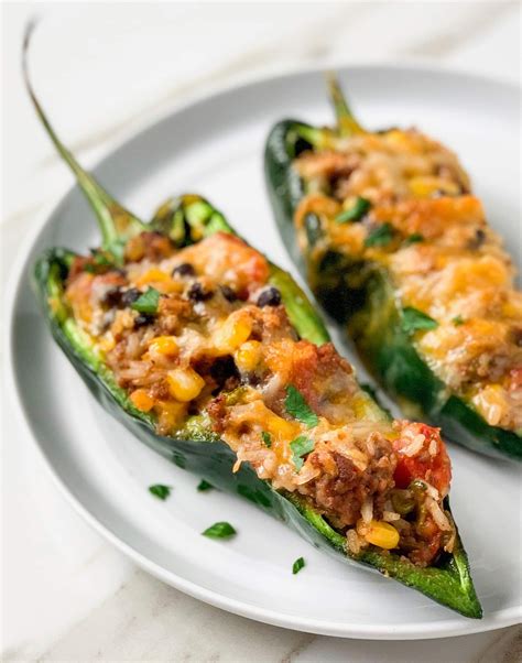 Dean cooks stuffed poblano peppers